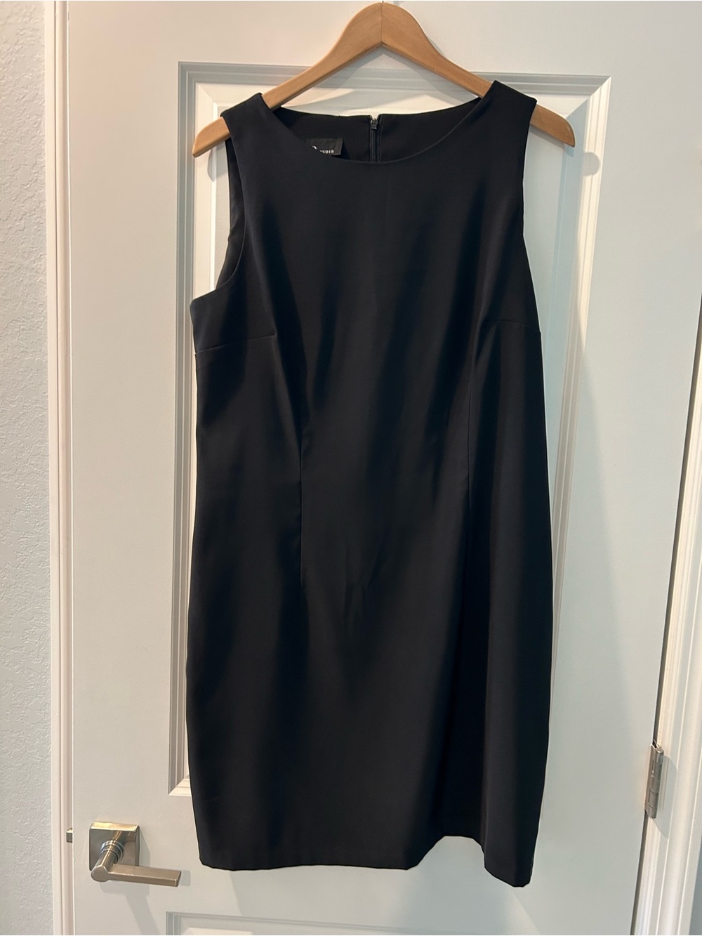 AB Studio Sleek Black Sleeveless Shift Dress